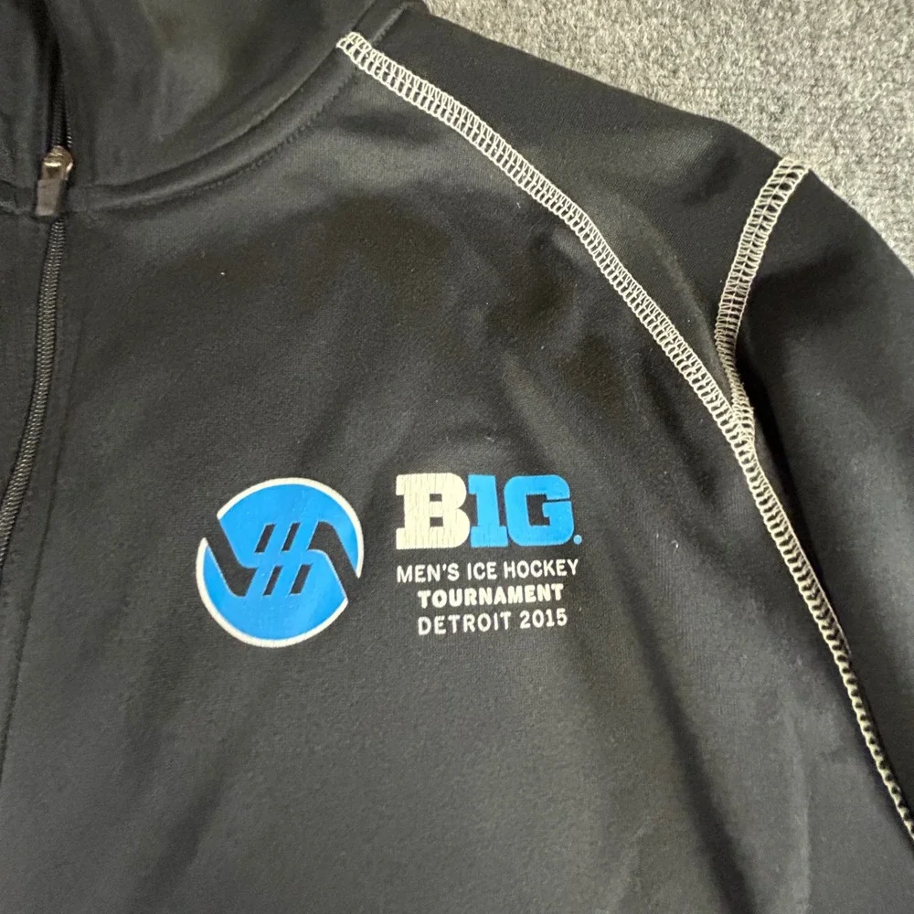 Nike Therma-FIT Mens Large 1/4 Zip Big Ten Hockey Tournament Detroit 2015 Black